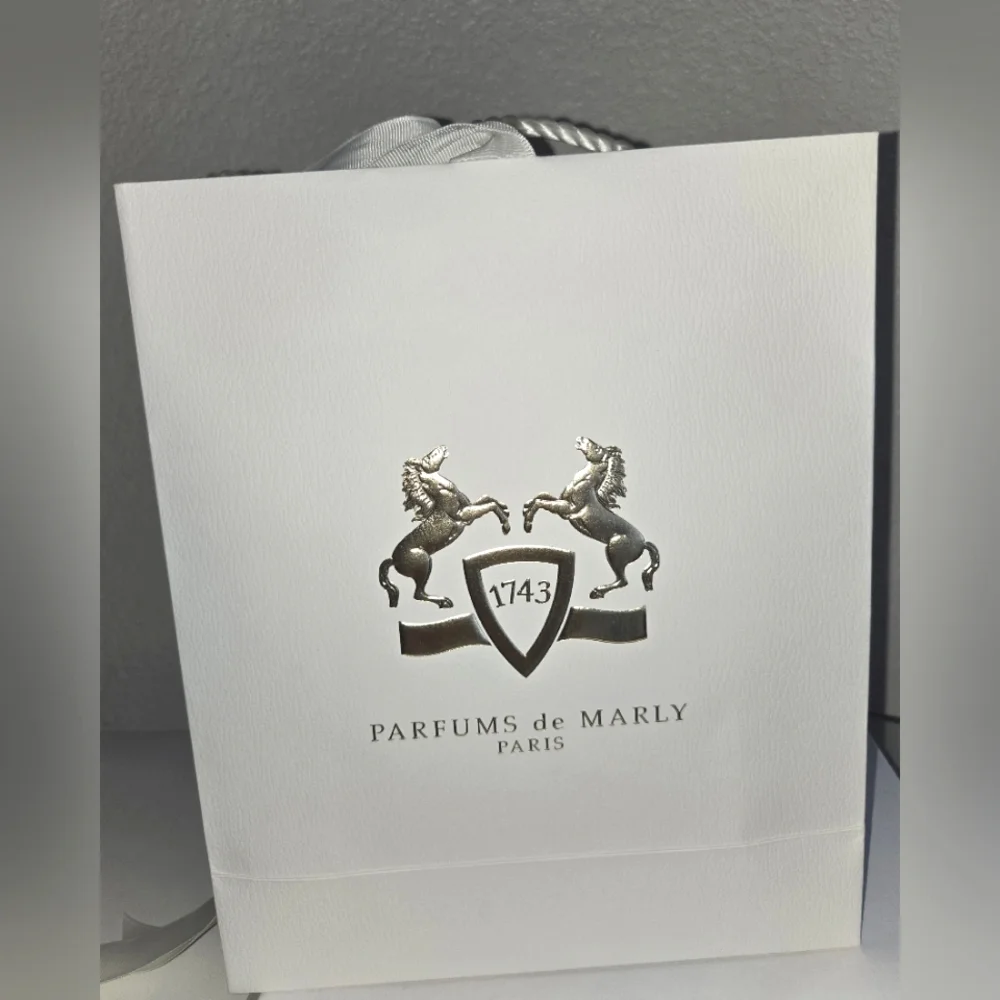 Parfums de Marly White and Gold Gift Bag.